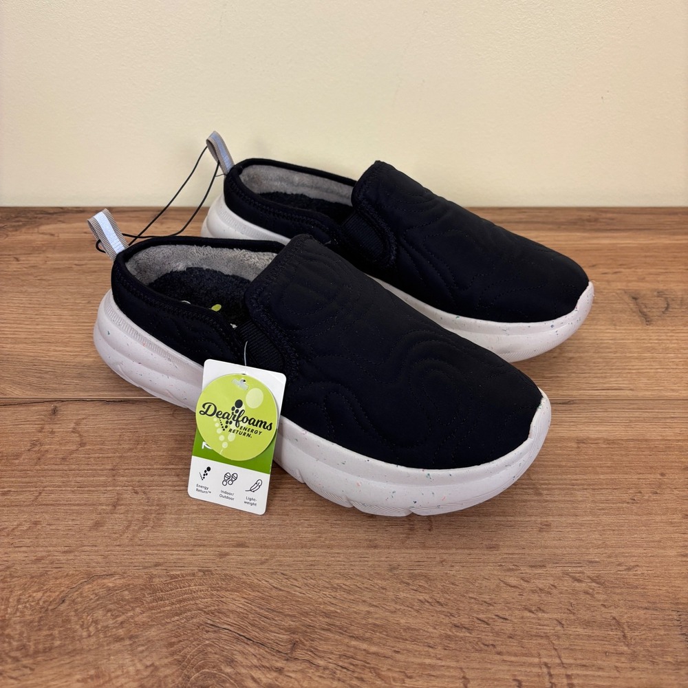 NEW DEARFOAMS Findley ReGrind Lightweight Clog Black Women Size 8 Slip On Cozy